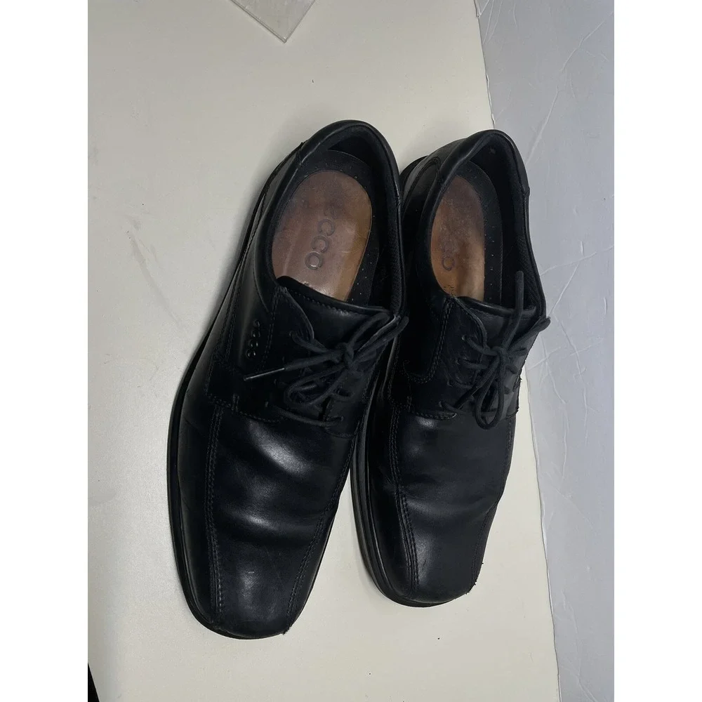 ECCO Men's Dress Shoes Size EU 47 US 13 Leather Black lace up